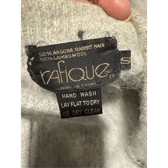 Rafique Angora Rabbit hair lambswool blend sweater button front S - Picture 2 of 10